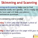 Difference between Skimming and Scanning